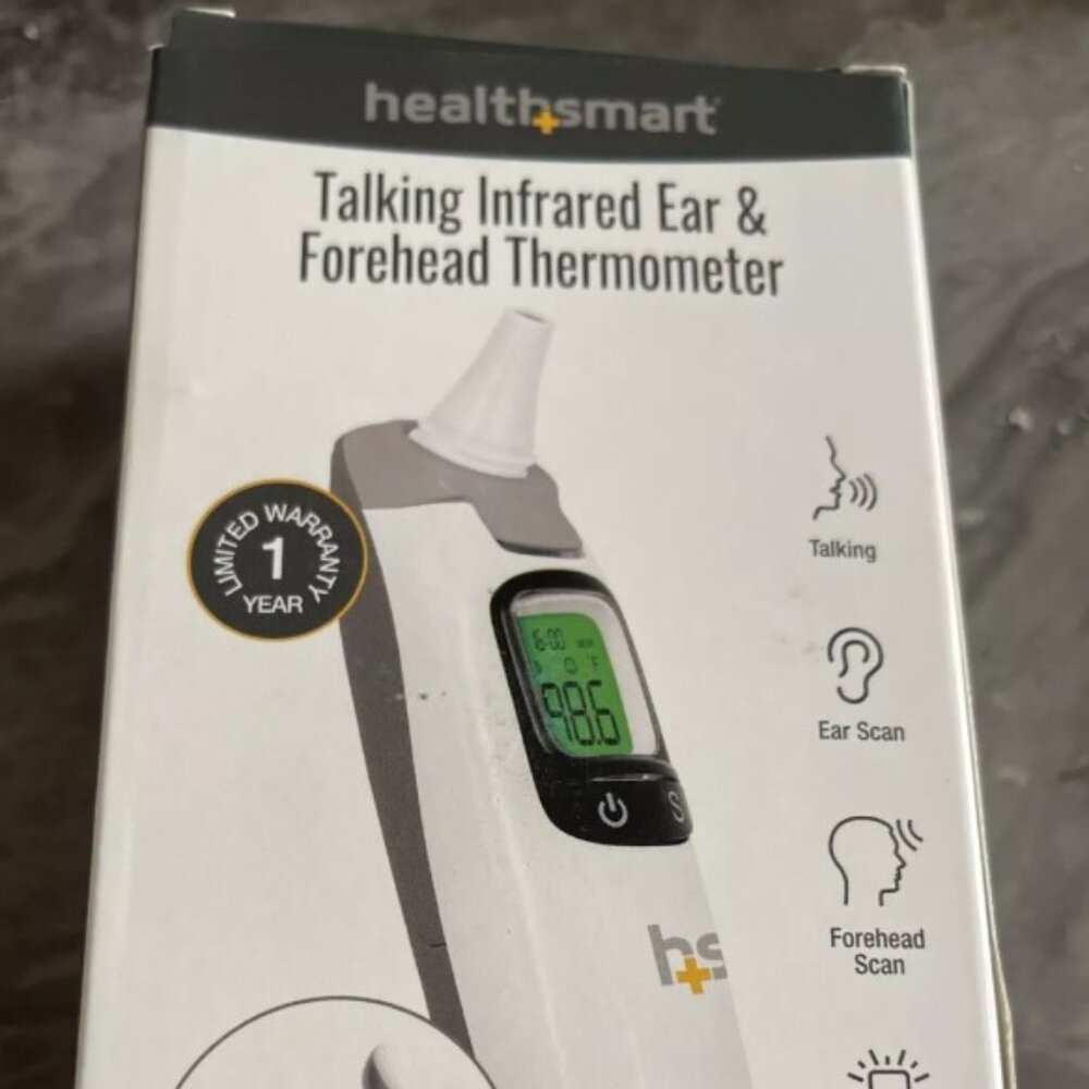 Healthsmart Talking Infrared Ear & Forehead Thermometer, Visual Fever Alarm